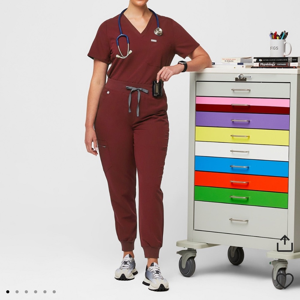 Figs Burgundy Scrub Set